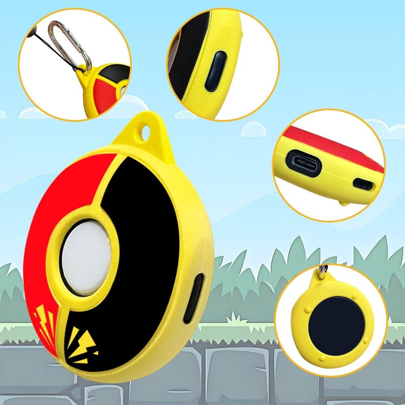 Chanvoo Silicone Protective Case for Poke GO Plus + (2023) with Keychain & Wrist Strap, Soft Skin Cover Shell - Yellow - Image 2
